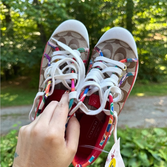 Coach Brown and Multicolor Women's Sneakers - Picture 1 of 3